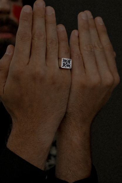 The Shukr Ring - Sterling Silver Ring on Hand